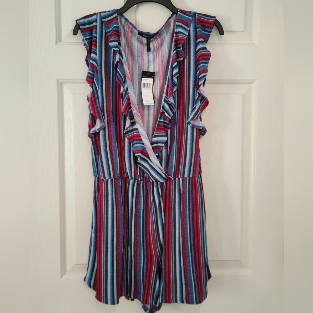 NWT BCBGMaxAzria Multicolor Striped Romper